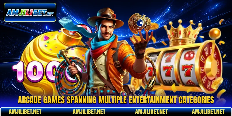 Arcade games spanning multiple entertainment categories