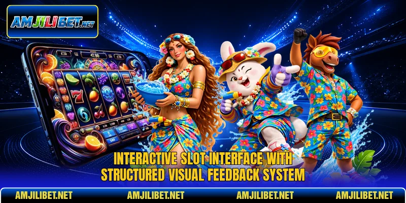 Interactive slot interface with structured visual feedback system