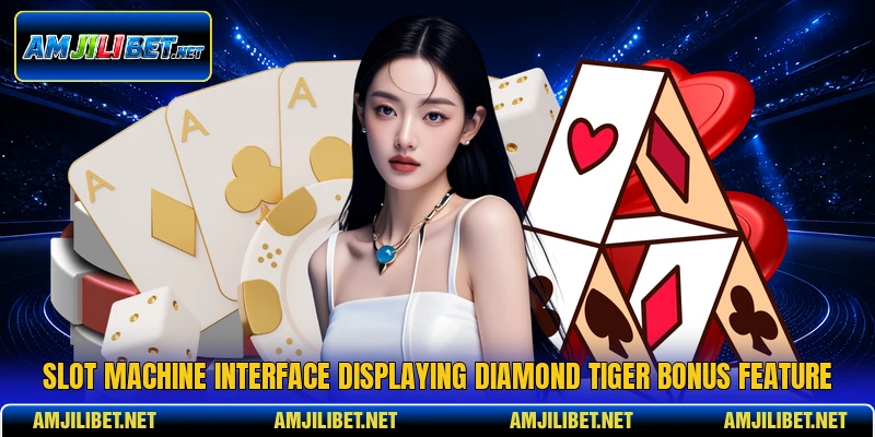 Slot machine interface displaying Diamond Tiger Bonus feature